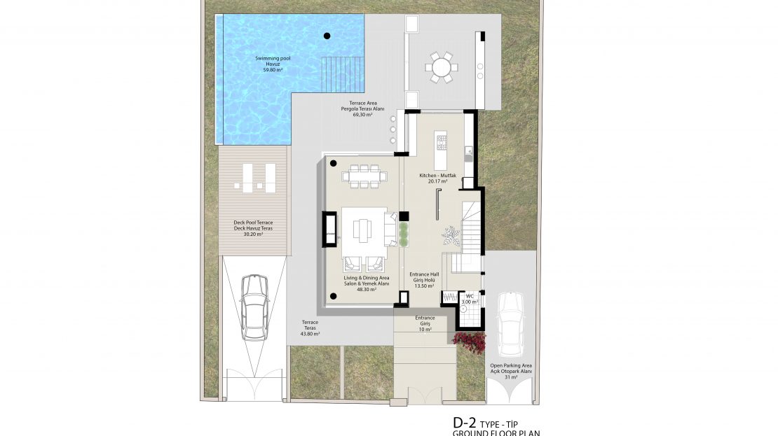 Begon Villas 3+1 Villa D-2-tipi-zemin