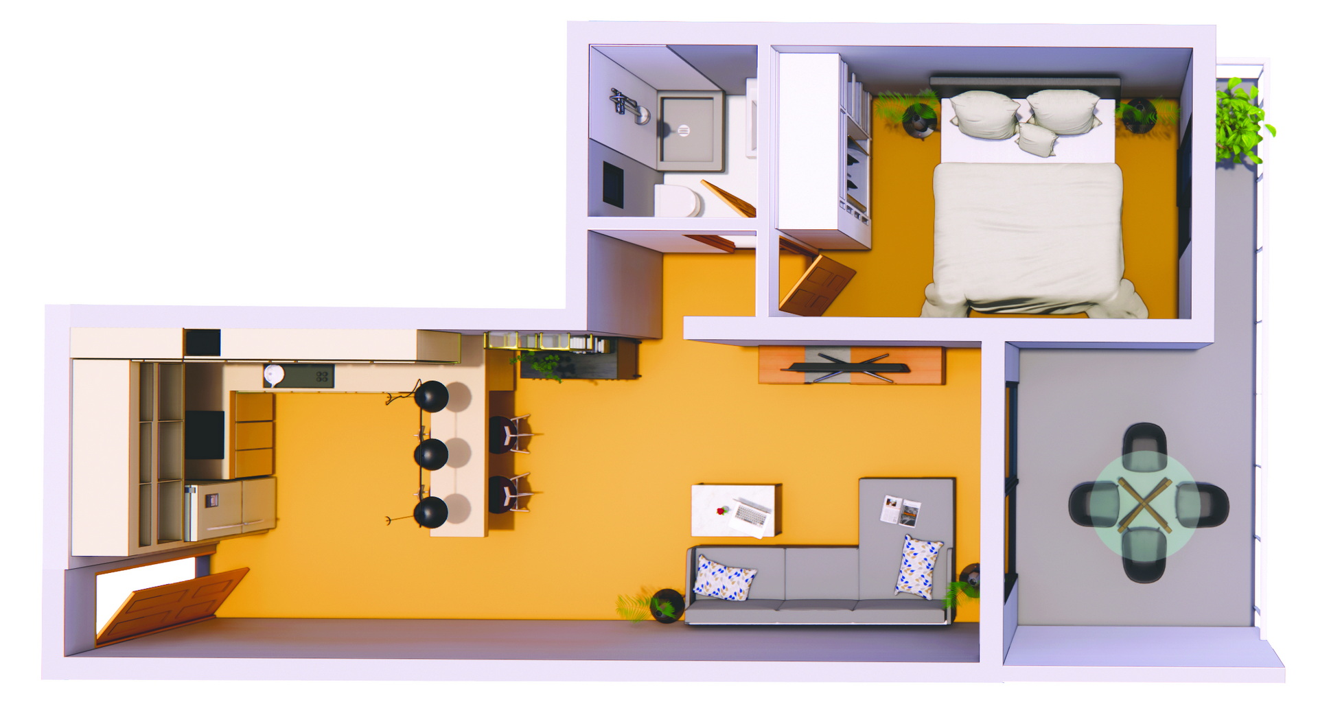 Caesar Blue 1+1 Apartment C1