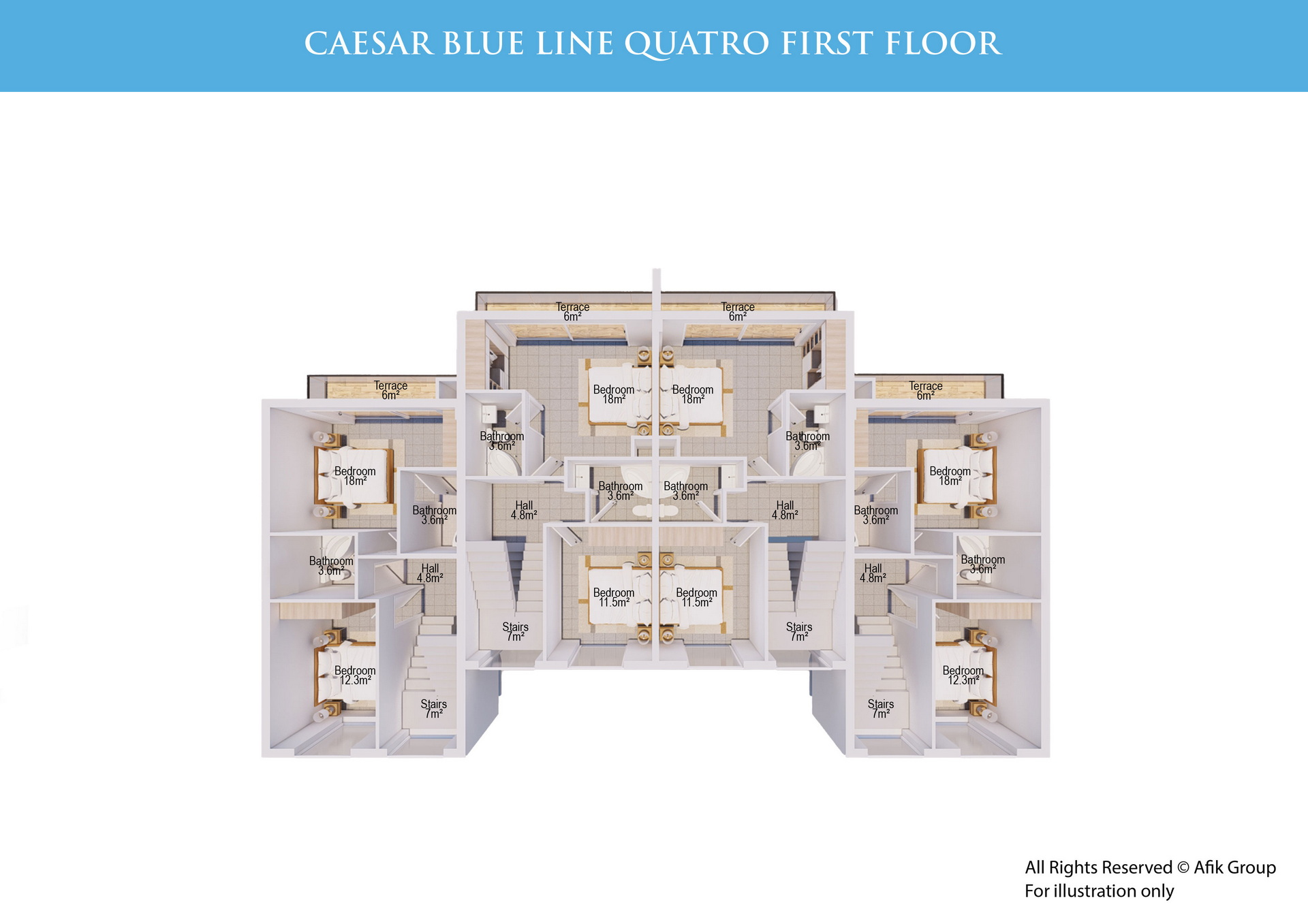 Caesar Blue Line Villas 2+1 First-Floor