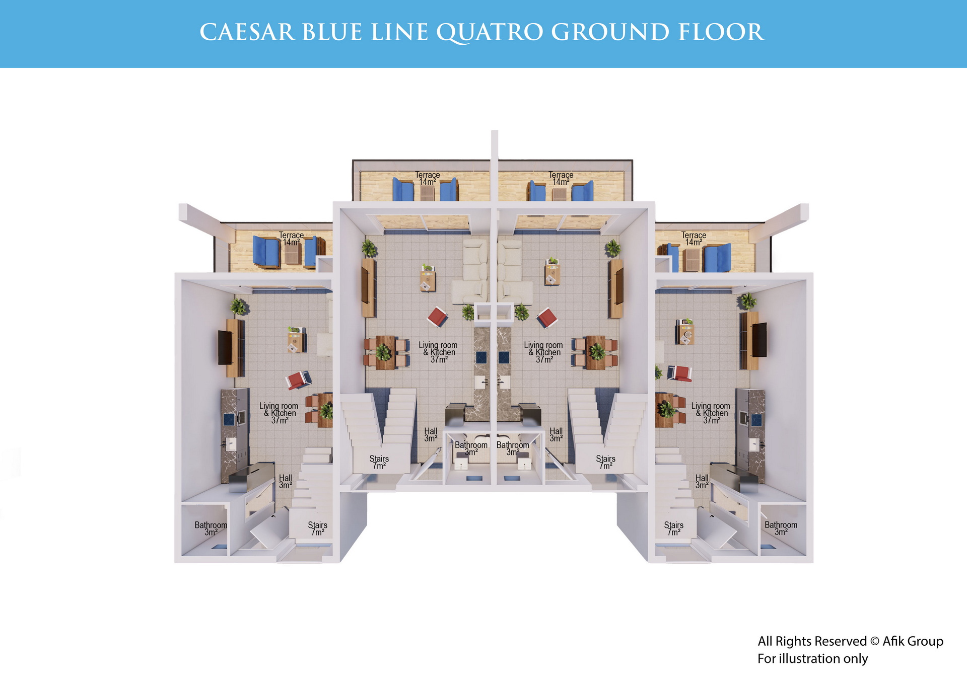 Caesar Blue Line Villas 2+1 Ground-Floor