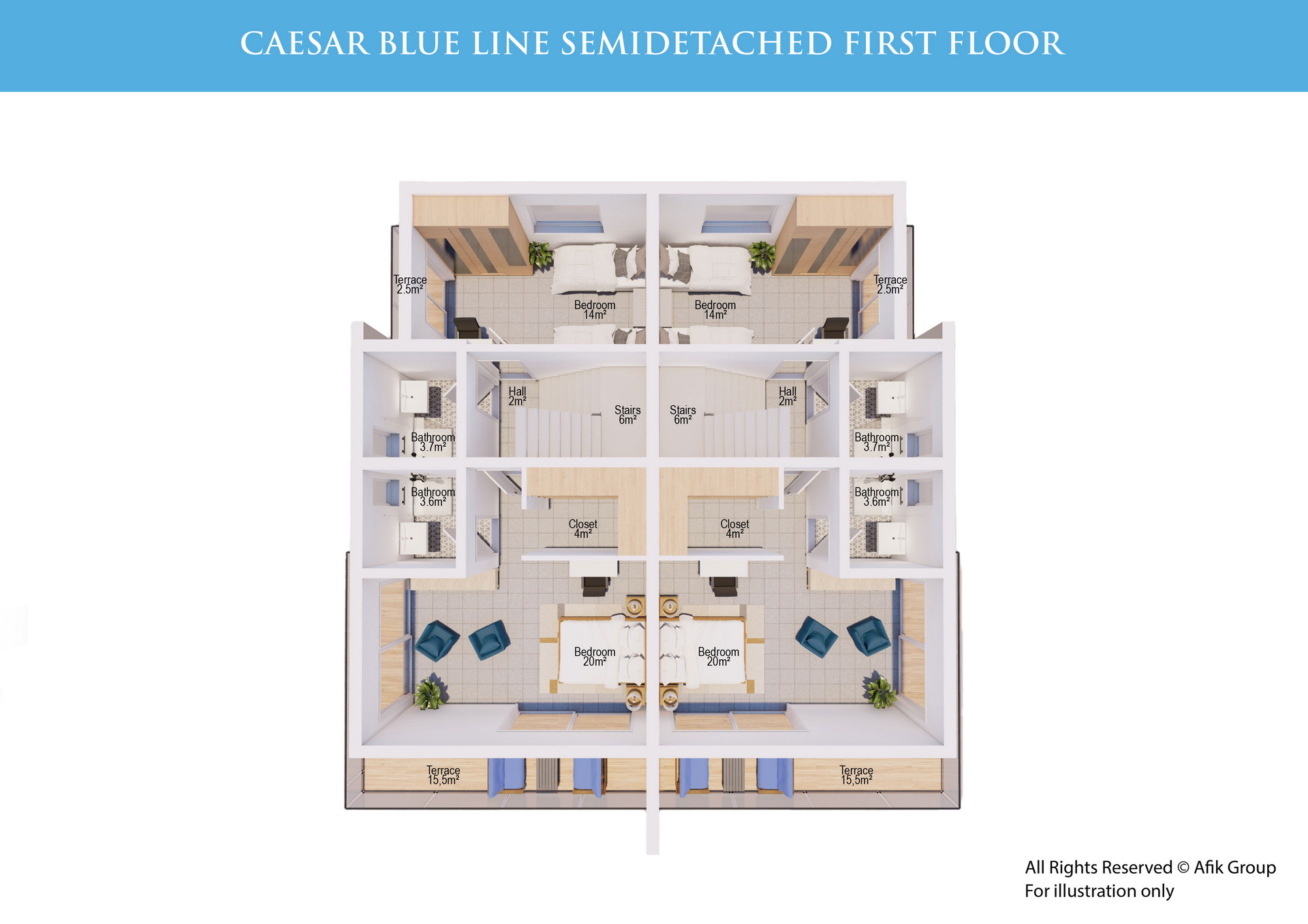 Caesar Blue Line Villas 3+1 First-Floor