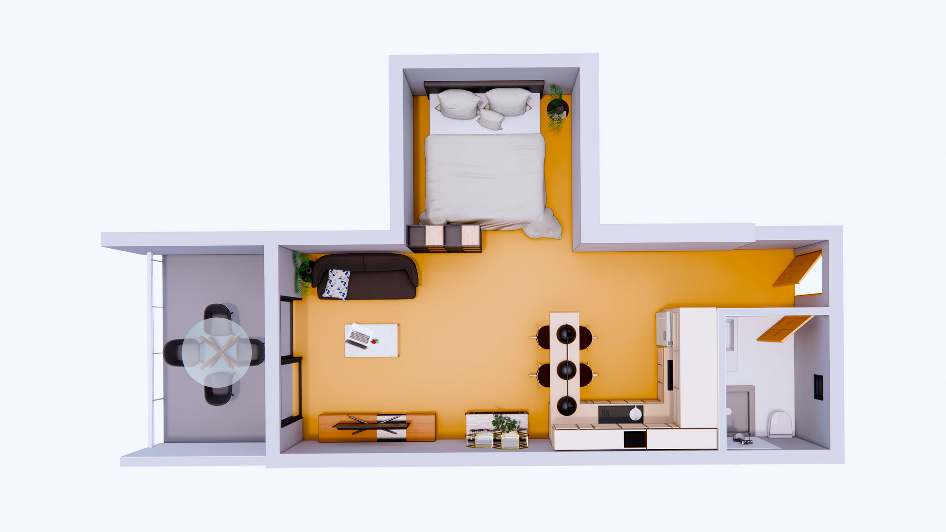 Caesar Blue Studio with niche C2