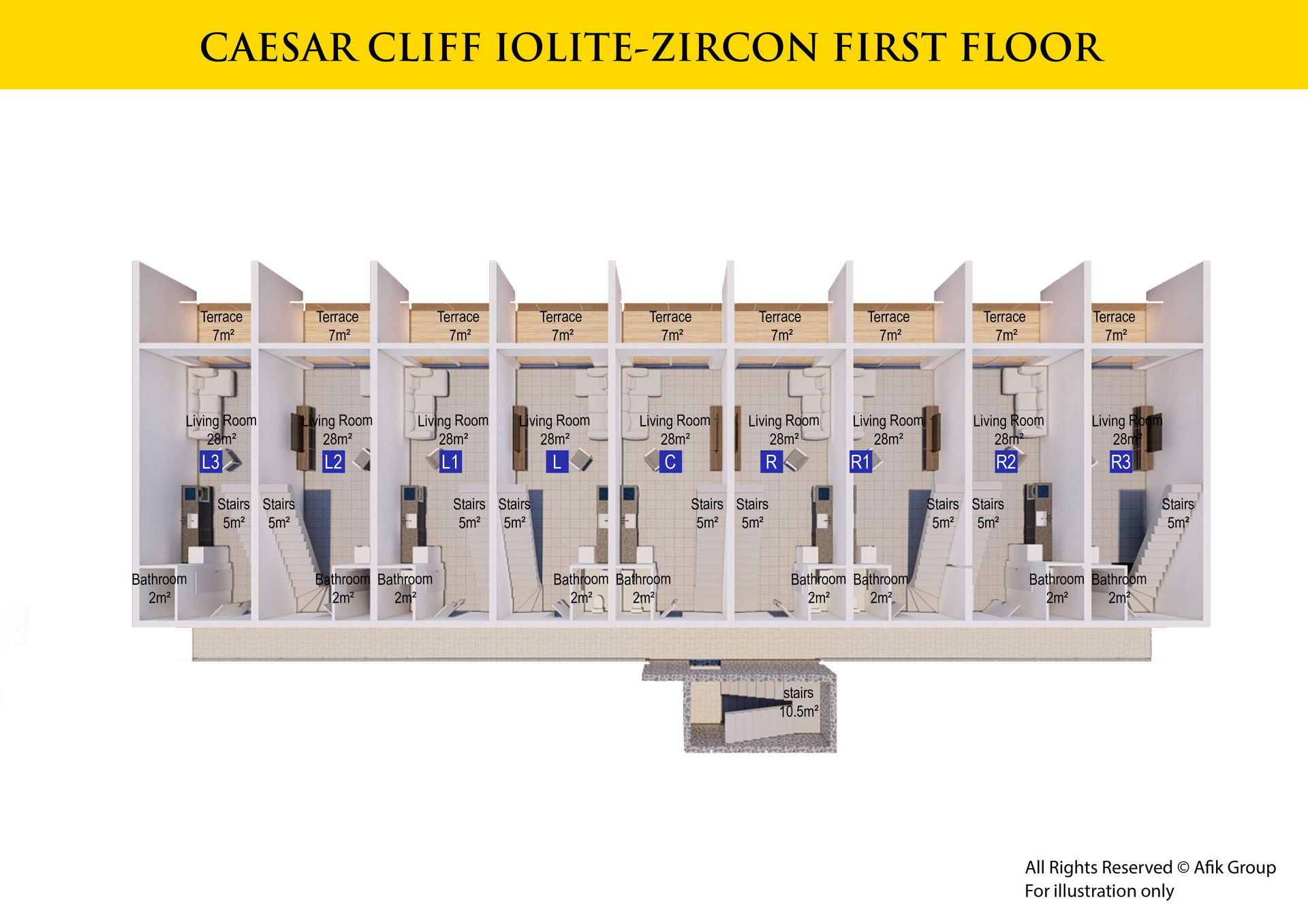 Caesar Cliff 1+1 Gallery Apartment First-Floor