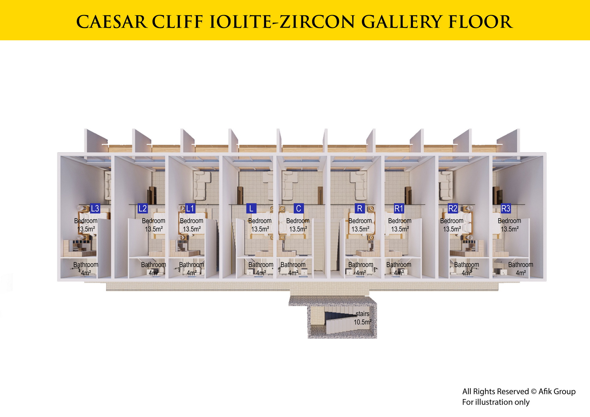 Caesar Cliff 1+1 Gallery Apartment Gallery-Floor