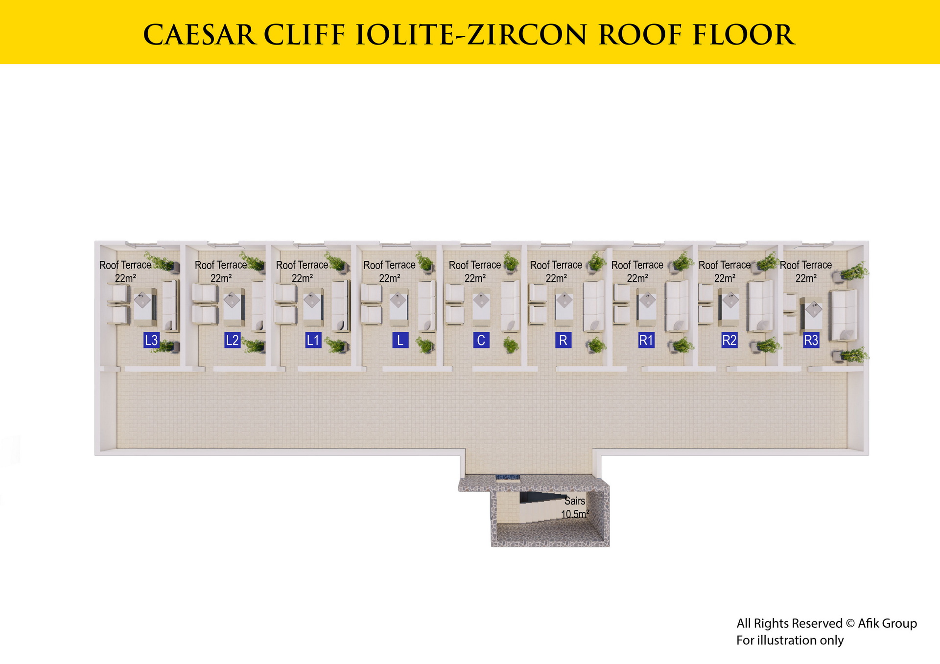 Caesar Cliff 1+1 Gallery Apartment Roof-Floor