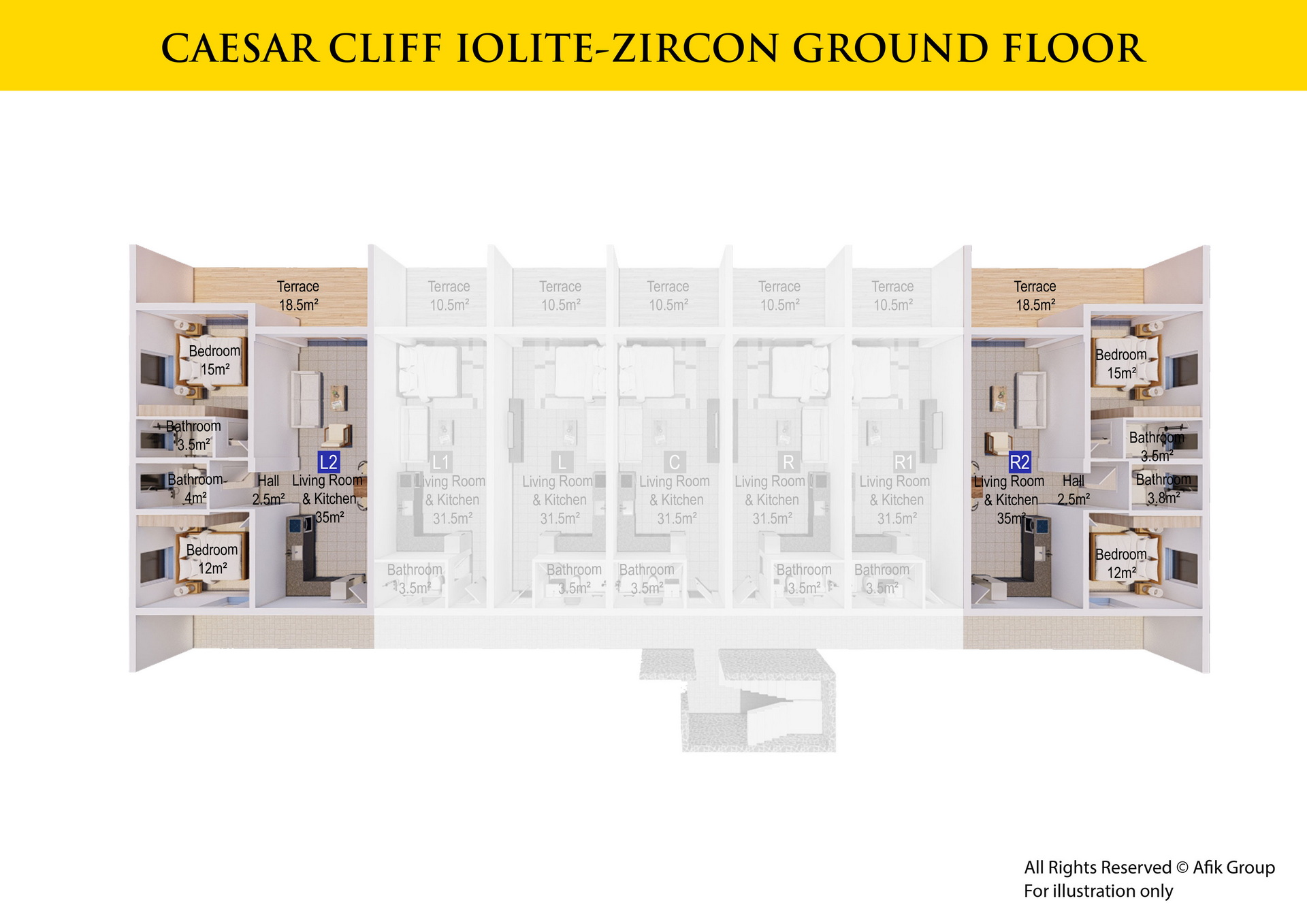 Caesar Cliff 2+1 Apartments Ground-Floor