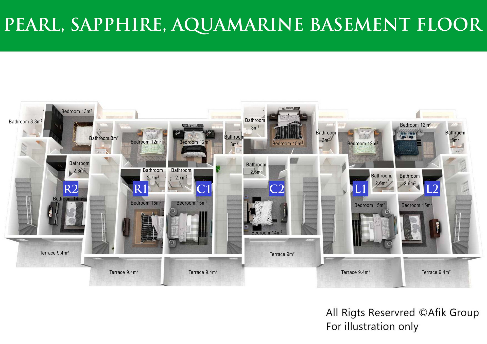 Caesar Cliff 2+1 Basement Apartments BASEMENT-FLOOR