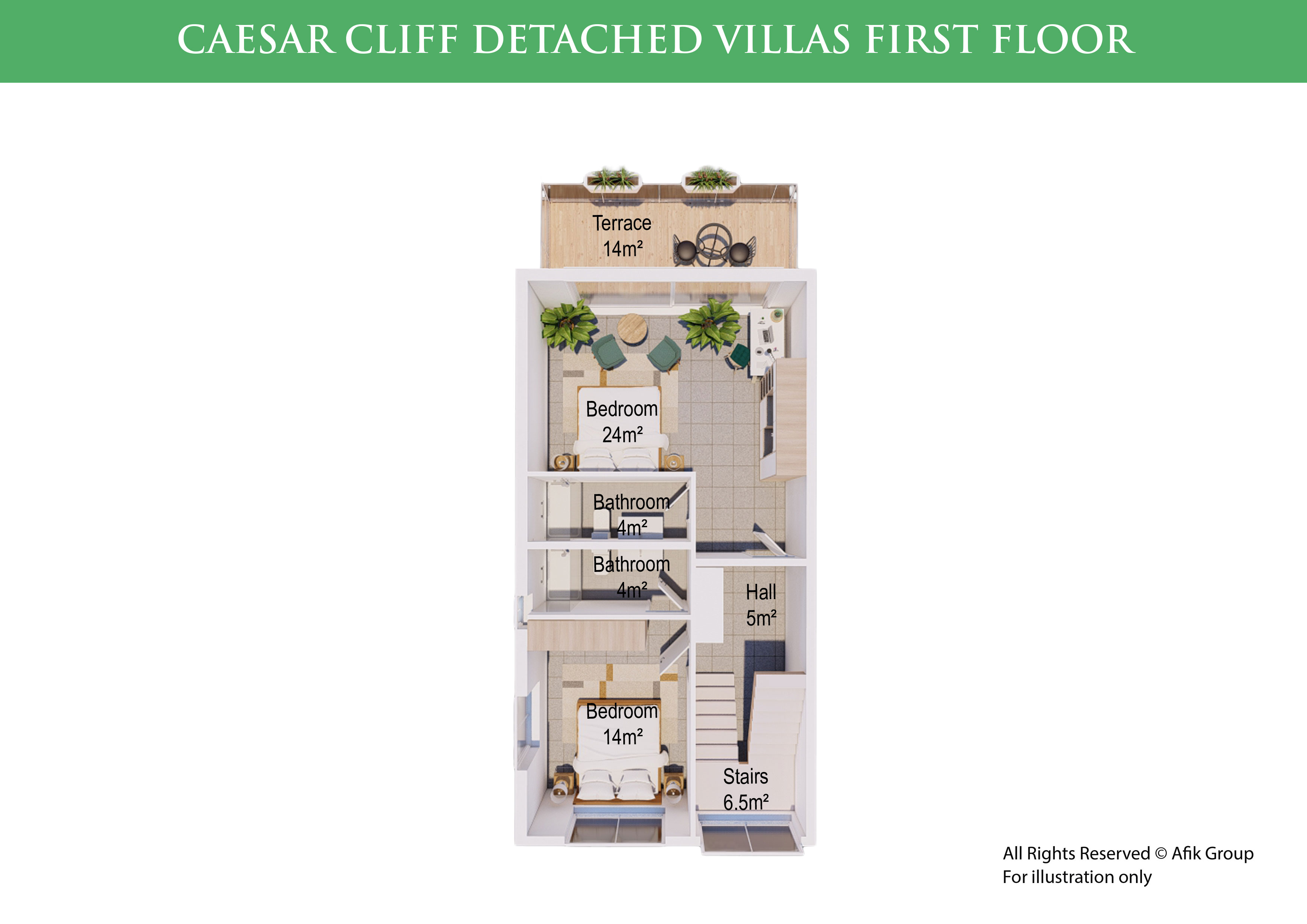 Caesar Cliff 3+1 Villa First-floor