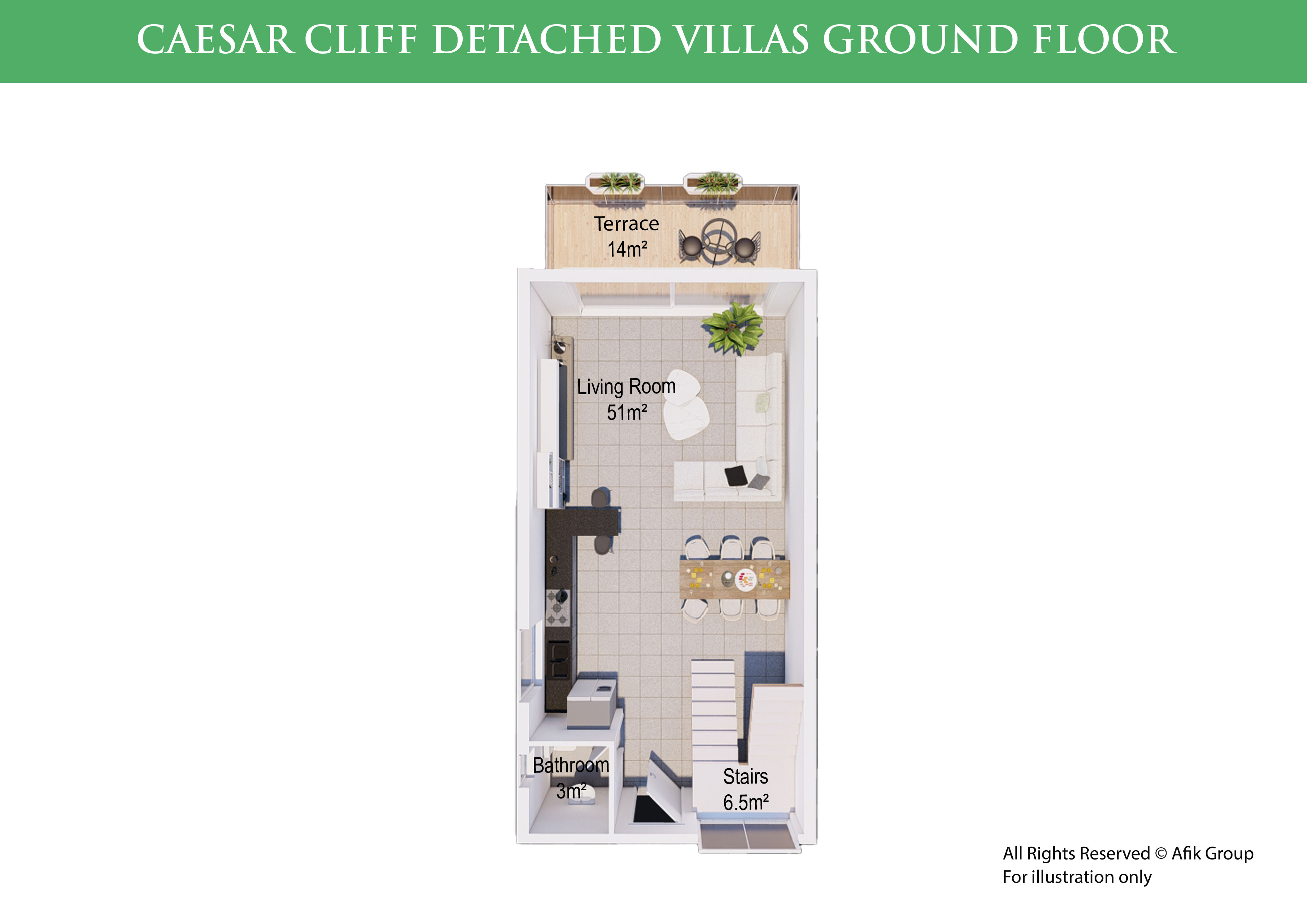 Caesar Cliff 3+1 Villa Ground-floor
