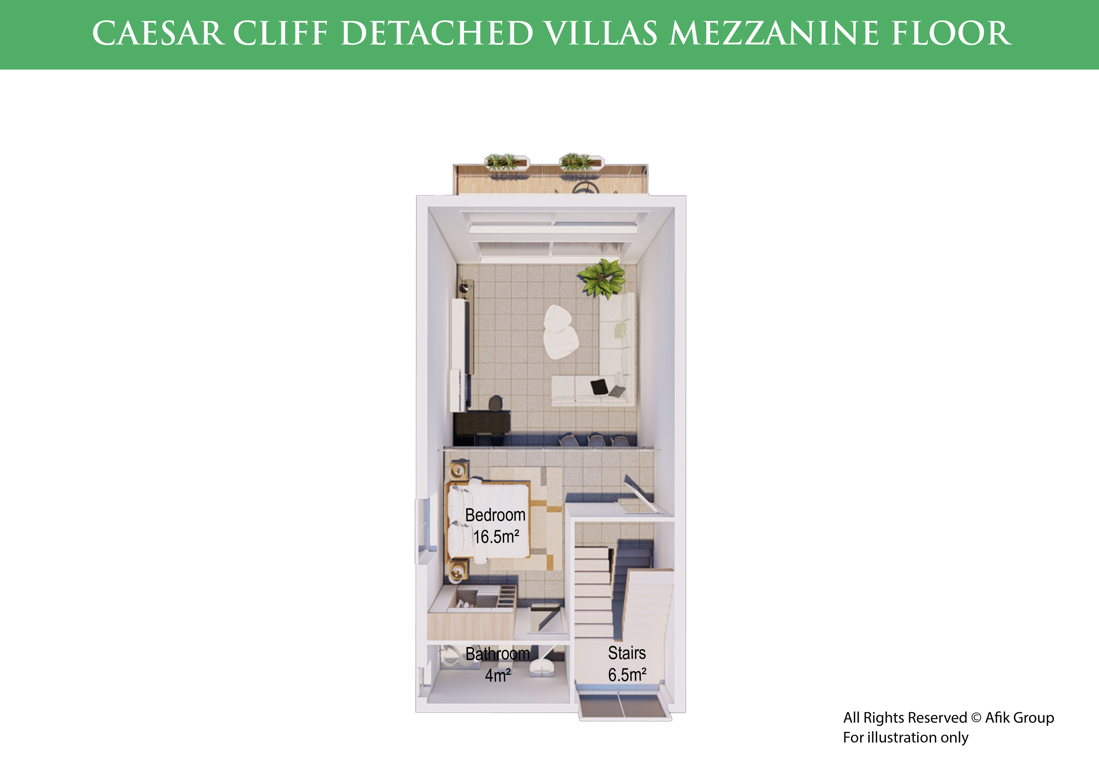 Caesar Cliff 3+1 Villa Mezzanine-floor