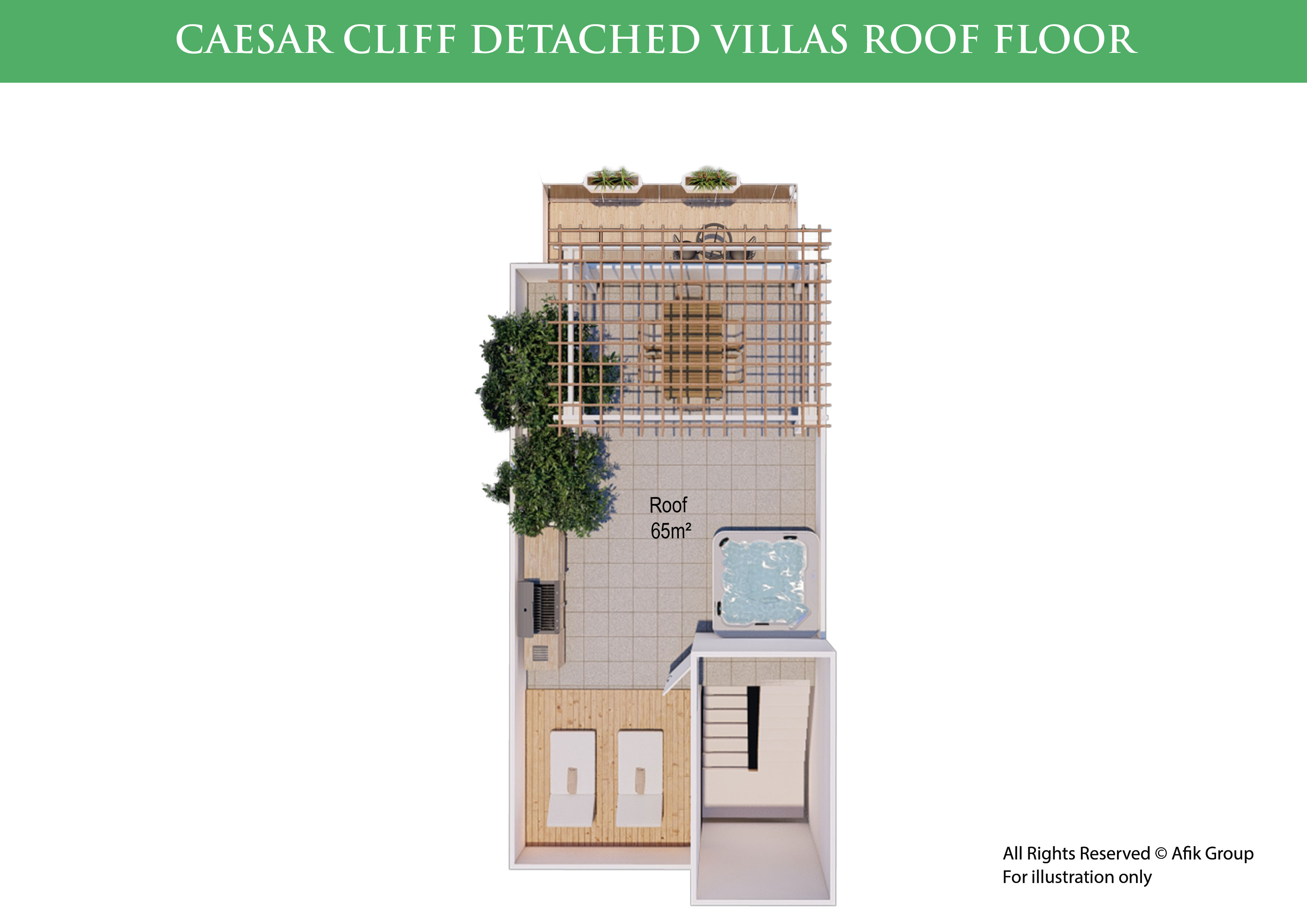 Caesar Cliff 3+1 Villa Roof-floor