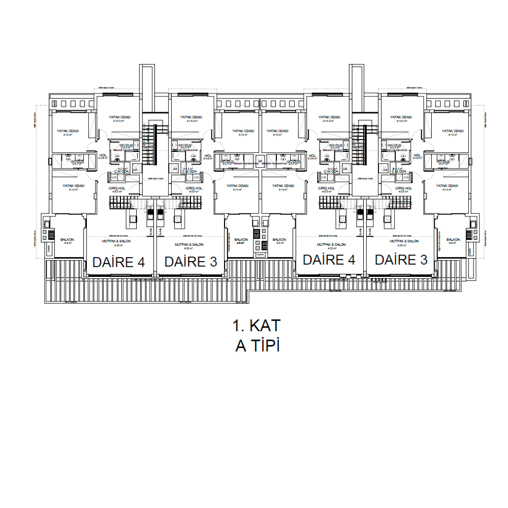 Olive Court 3+1 Loft Apartment 80